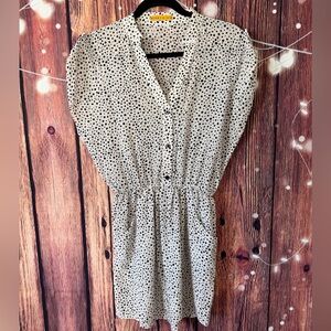 Alice + Olivia Black and White Polka Dot 100% Silk Dress XS